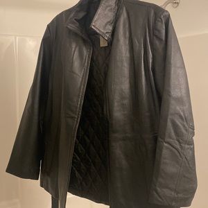 Hello, this is an Outbrook leather coat, previously only worn twice